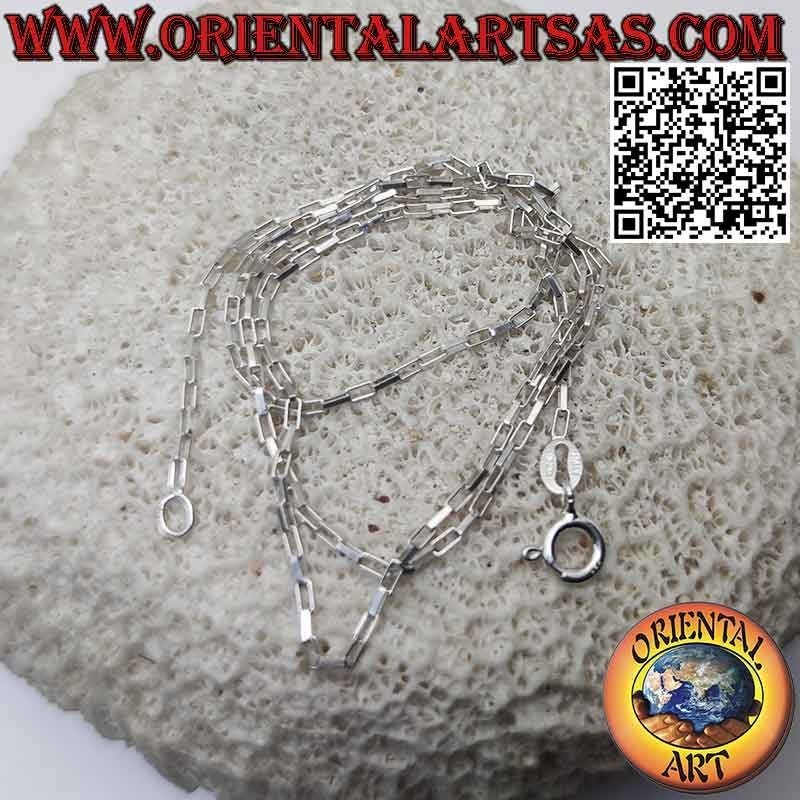 Halskette aus 925 ‰ Silber, mit 1 x 3 mm quadratischen Ringen