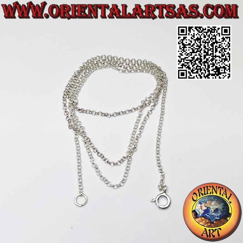 Collar de cadena de plata 925 ‰ con pequeños anillos redondos (1 mm de espesor)