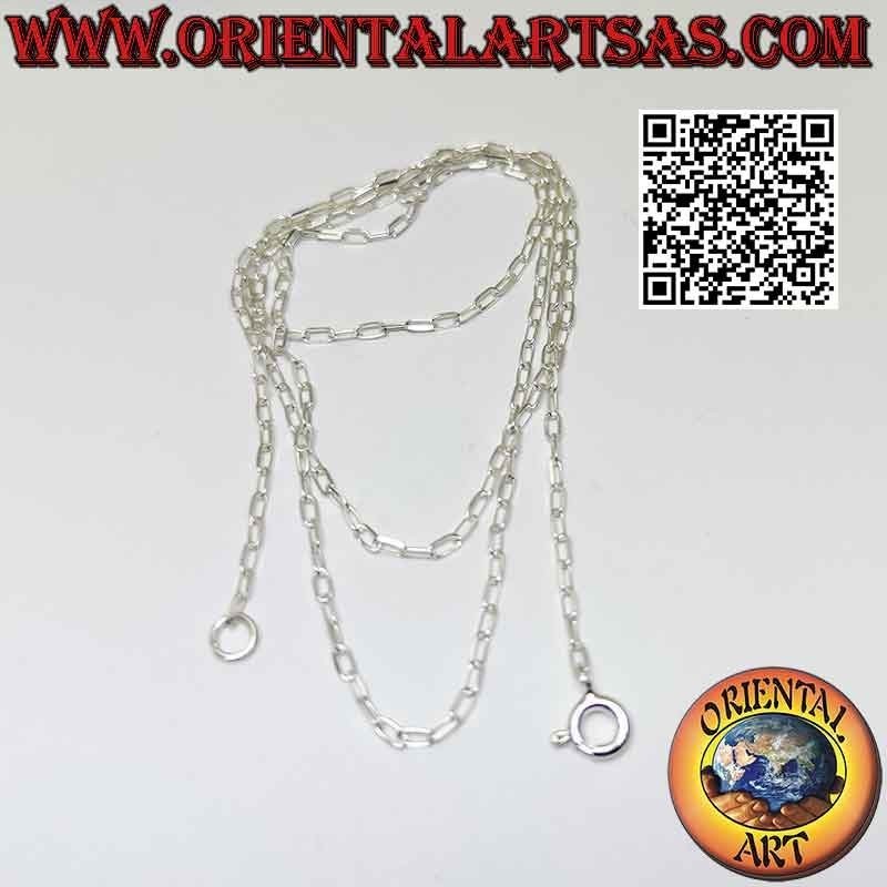 Collana catenina in argento 925 ‰, ad anelli squadrati da 0.5 x 2 mm