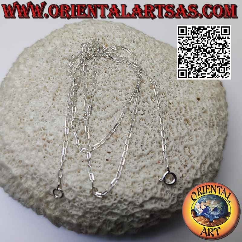 Halskette aus 925 ‰ Silber, mit quadratischen Ringen von 0,5 x 2 mm