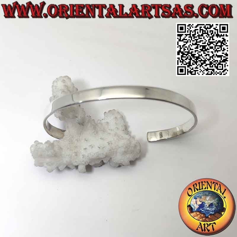 Glattes und flaches starres Armband aus 925 ‰ Silber (5 mm breit)