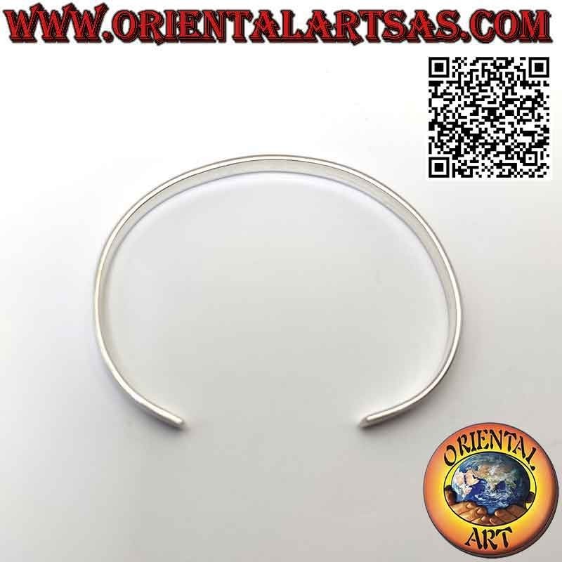Bracciale rigido in argento 925‰ liscio e piatto (5 mm di larghezza)
