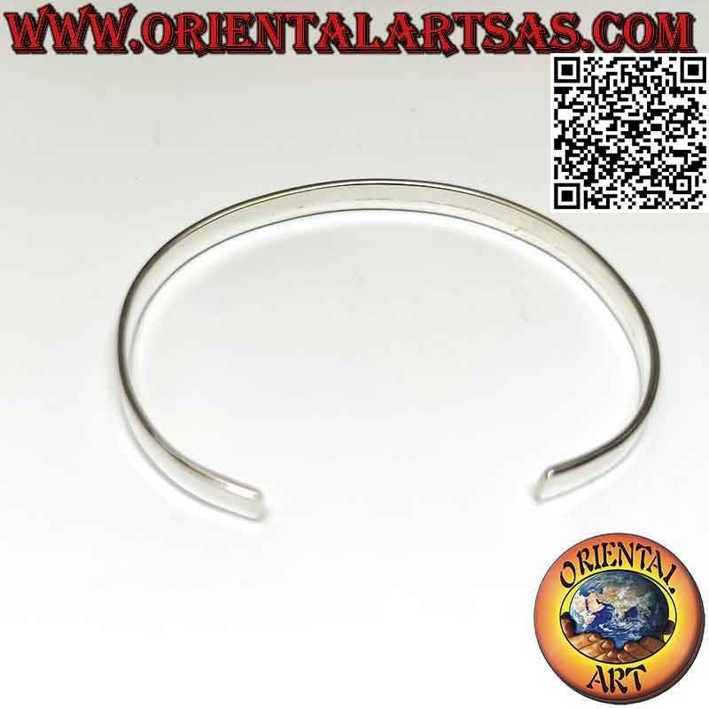 Smooth and flat 925 ‰ silver rigid bracelet (5 mm wide)