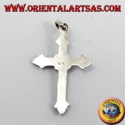 Pendentif argent, traverser avec cornaline