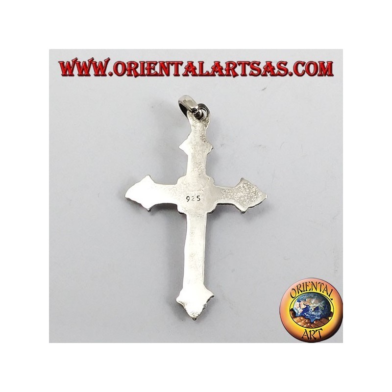 Pendentif argent, traverser avec cornaline