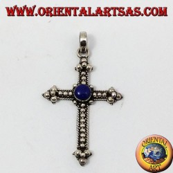 Silber-Anhänger, Kreuz mit Lapislazuli