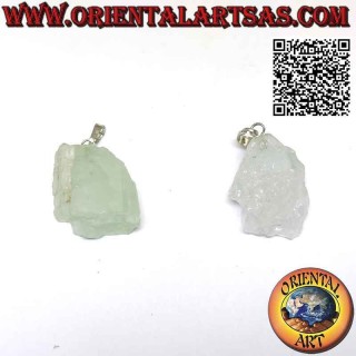 Colgante Aguamarina Natural Bruta Hipoalergénico