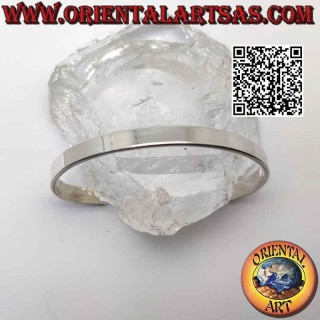 Smooth and flat 925 ‰ silver rigid bracelet (6 mm wide)