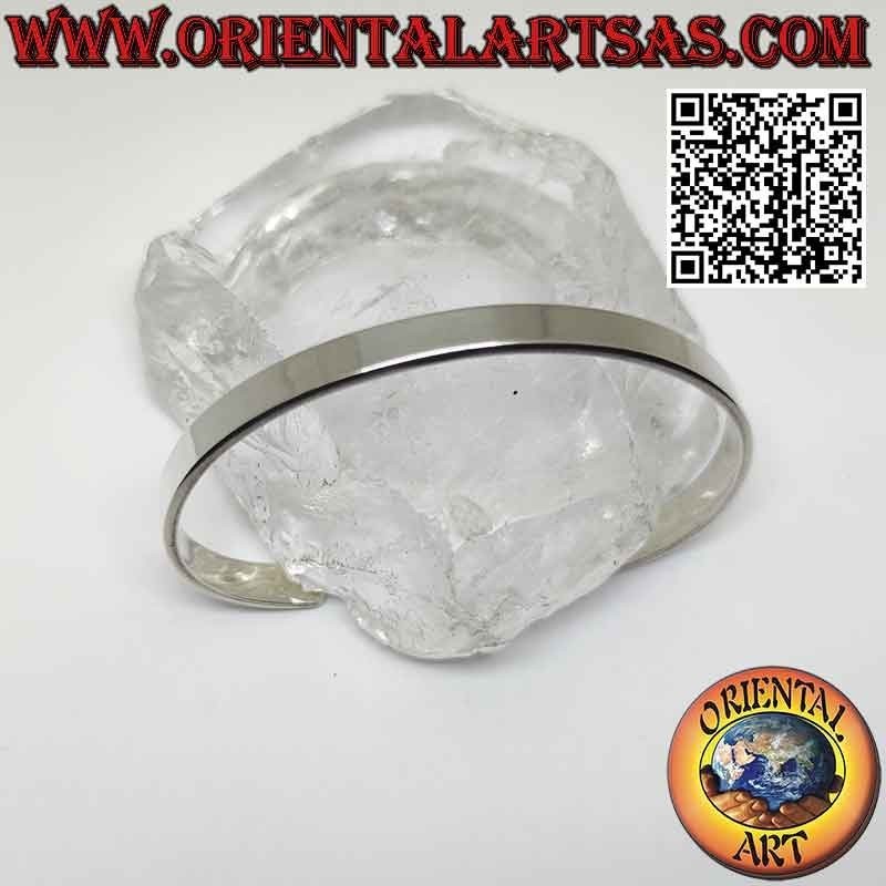 Pulsera rígida de plata 925‰ lisa y plana (6 mm de ancho)
