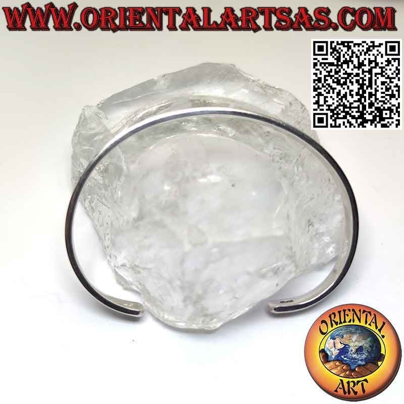 Glattes und flaches starres Armband aus 925 ‰ Silber (6 mm breit)