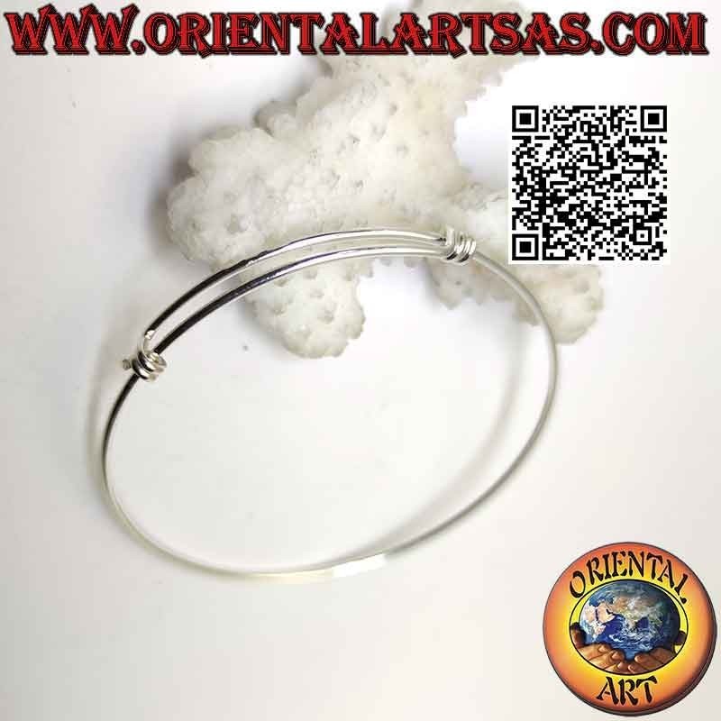 Bracciale rigido in argento 925‰ a cerchio con chiusura scorrevole regolabile (filo)