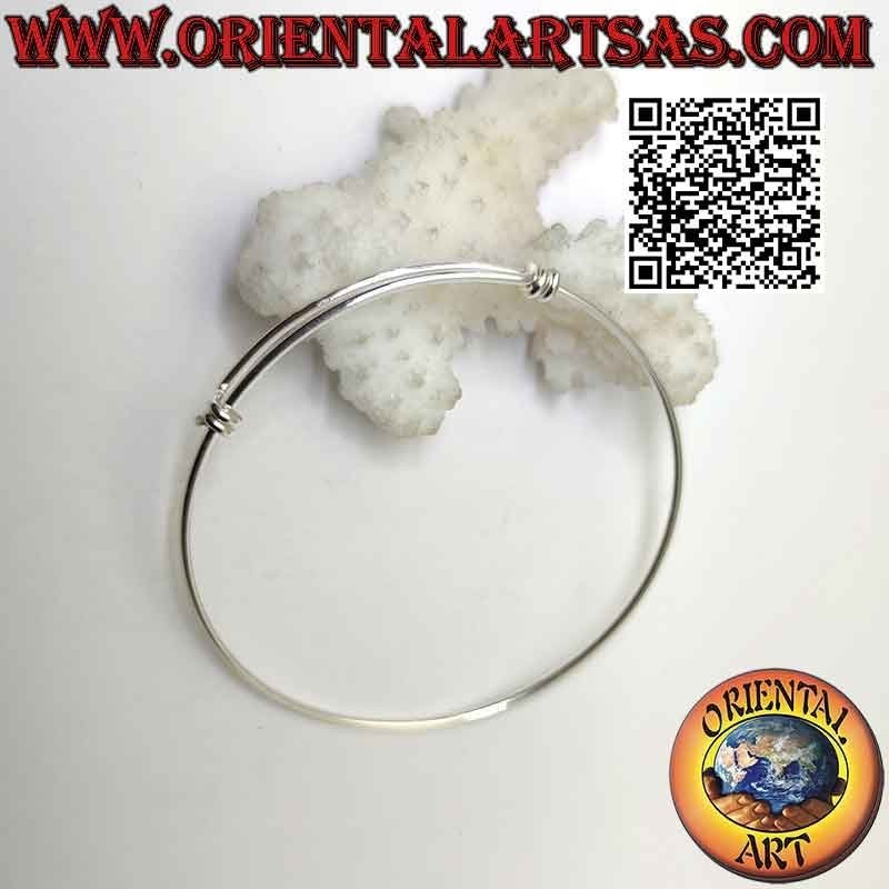 Bracciale rigido in argento 925‰ a cerchio con chiusura scorrevole regolabile (filo)
