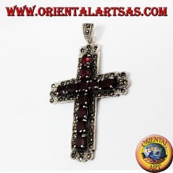Anhänger von 'Silber Kreuz mit Granaten und marcassiti