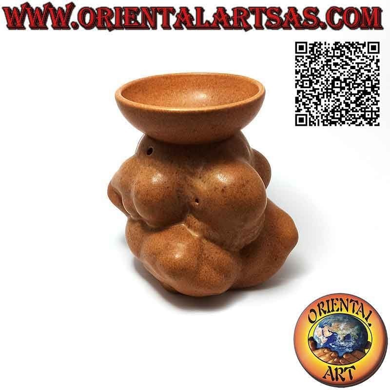 Burner for essential oils in the shape of "Yogi", the master of yoga (feng shui zen) in ceramic