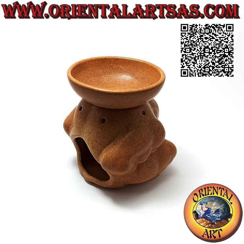 Burner for essential oils in the shape of "Yogi", the master of yoga (feng shui zen) in ceramic