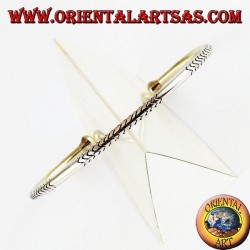 Bracelet en argent, sculpté à la main profil rond