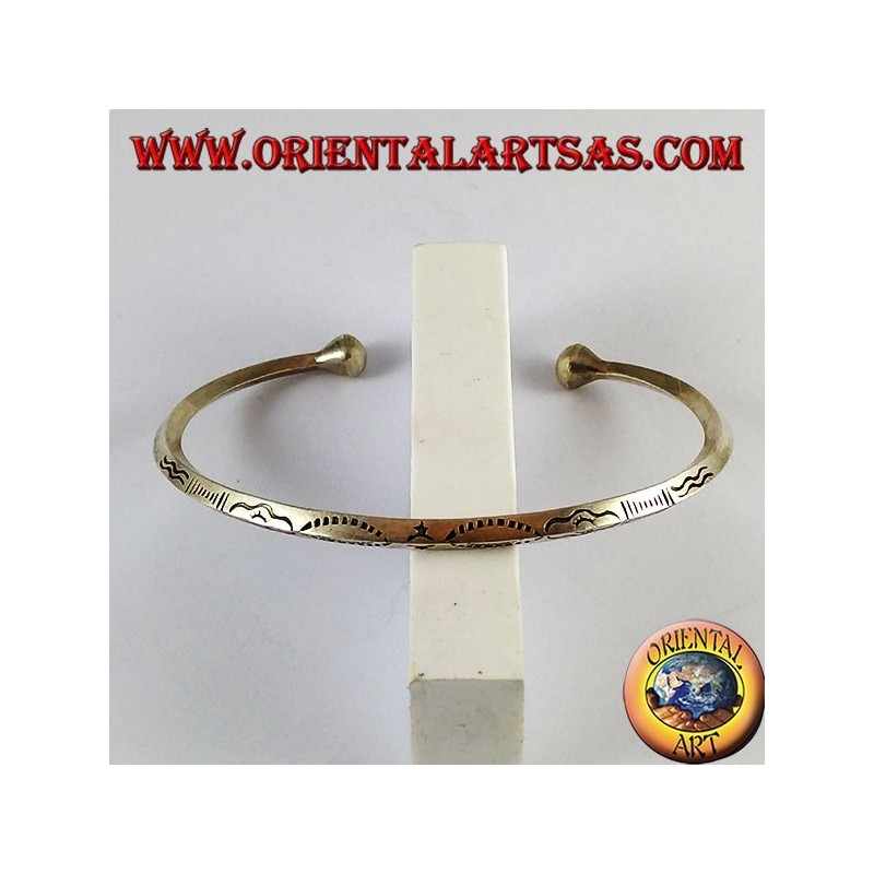 Bracciale in argento, scolpito a mano profilo rombo