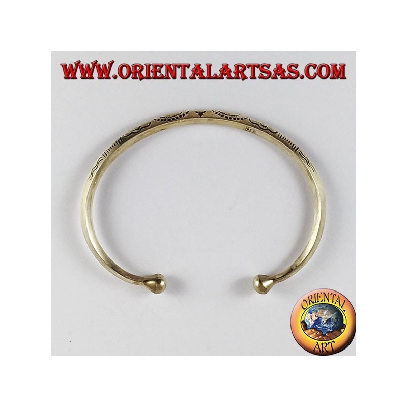 Silber-Armband, handgeschnitzt Rautenprofil