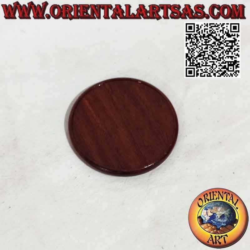 Posavasos redondo en madera de teca color nogal de 7 cm