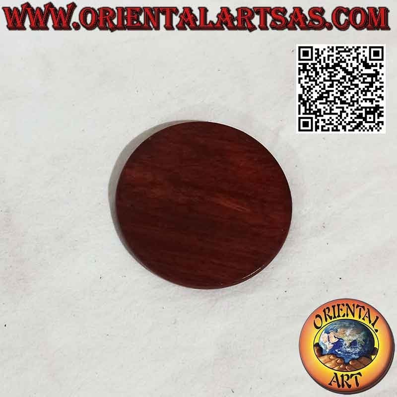 Round coaster in 7 cm walnut-colored teak wood