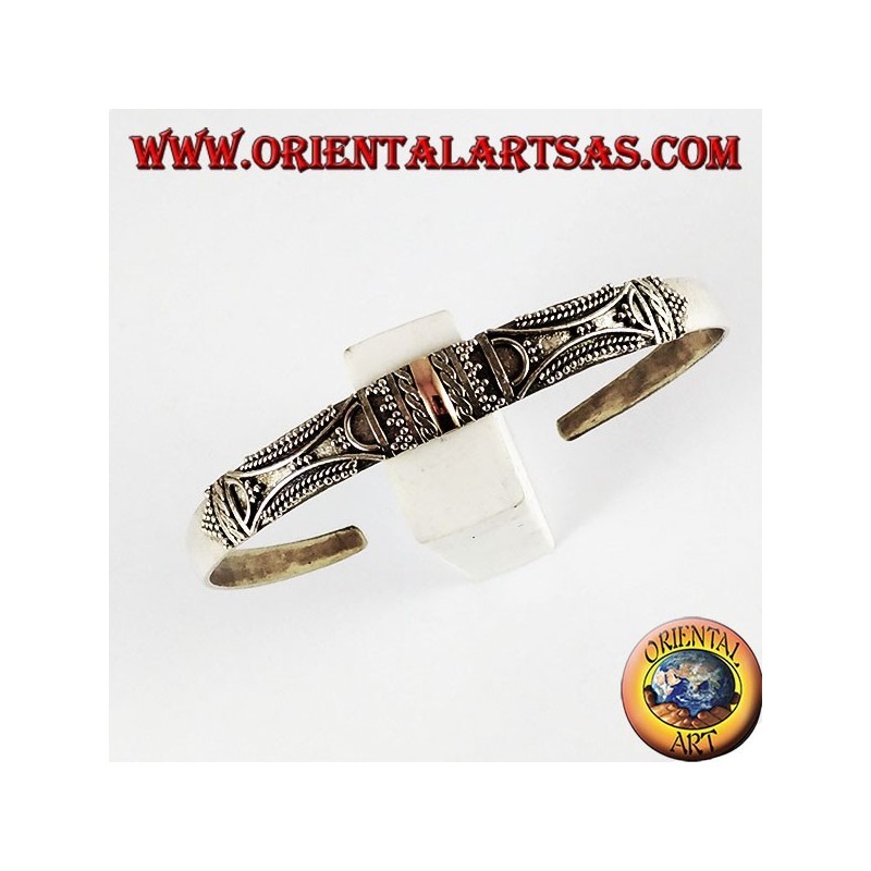 pulsera de plata, con placas de oro de 14 quilates hecho a mano