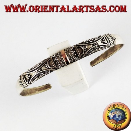 Bracciale d'argento, con placchette in oro 14 carati fatto a mano