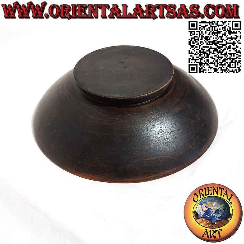 Vaciabolsillos - Plato redondo en madera de caoba con base (20 cm)