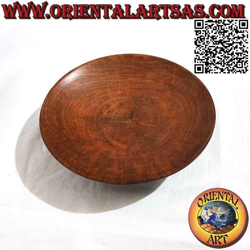 Vaciabolsillos - Plato redondo en madera de caoba con base (20 cm)