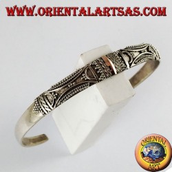 bracelet en argent, avec des plaques 14 carats d'or à la main