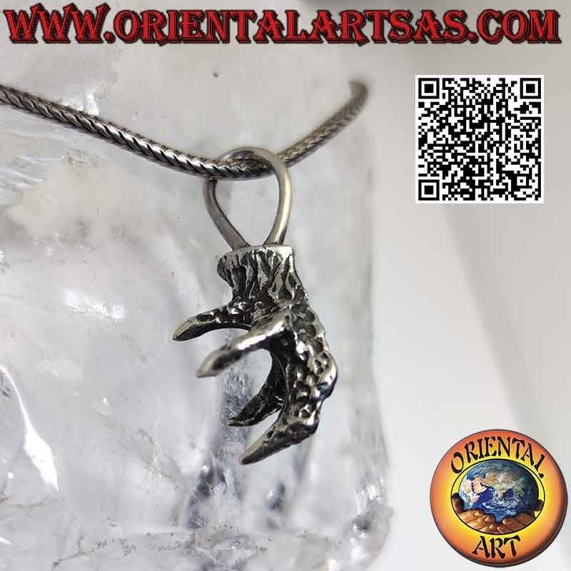 Silver pendant in the shape of a golden eagle claw (large)