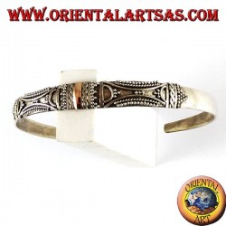 pulsera de plata, con placas de oro de 14 quilates hecho a mano