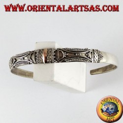 bracelet en argent, avec des plaques 14 carats d'or à la main