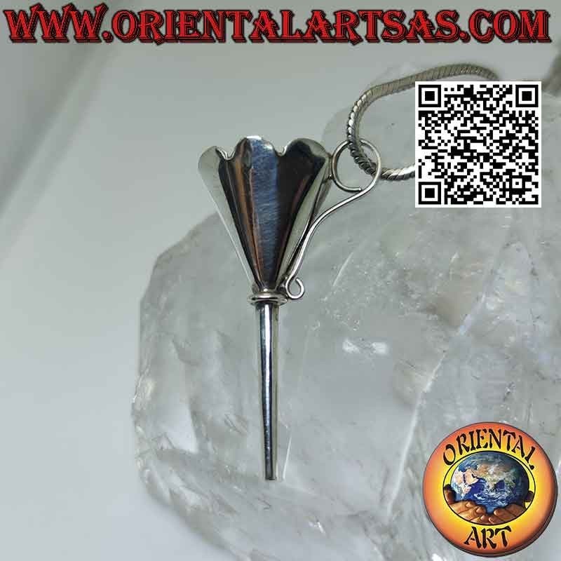 Silver pendant, perfume funnel (functional)