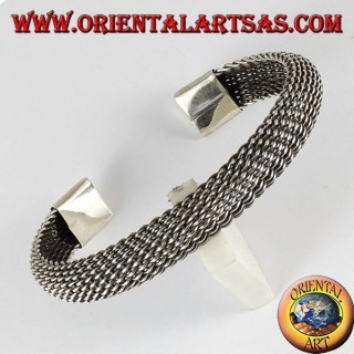 Pulsera de plata, netos de tejido curvada flexibles