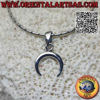Pendentif en argent, croissant wicca pointes vers le bas (lisse et double face) 11 mm