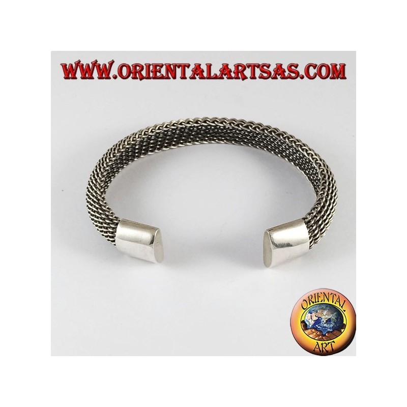 Silber-Armband, flexibel gebogen Netto-Weberei