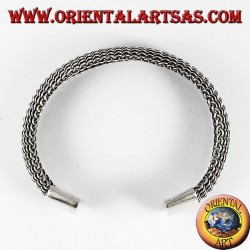 Pulsera de plata, netos de tejido curvada flexibles