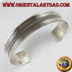Silver Bracelet, hard-braided lines