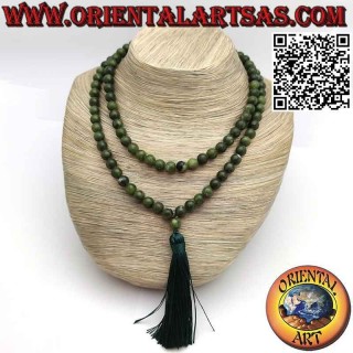 Mālā (Japamālā) Rosario budista de 108 cuentas de 9 mm. en jade natural