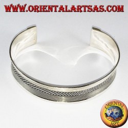 Pulsera de plata, líneas trenzadas duro