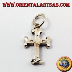 Pendentif argent, petite croix sculptée