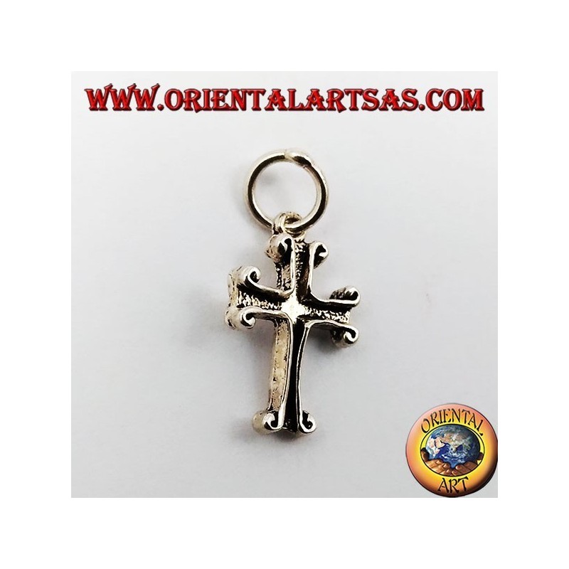 Silver pendant, small cross carved