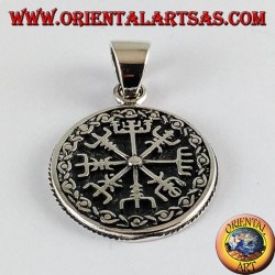 Silber Anhänger und Aegishjalmur vegvisir mit keltischen Runen