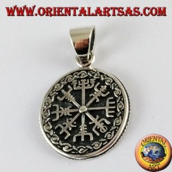 Silber Anhänger und Aegishjalmur vegvisir mit keltischen Runen