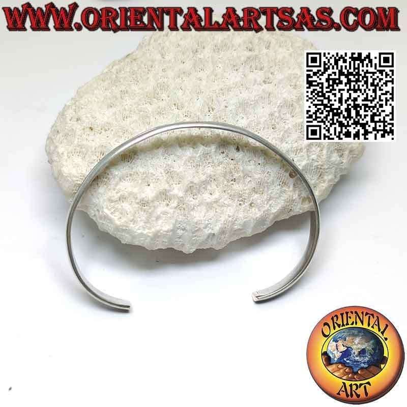 Pulsera rígida de plata 925‰ lisa con triple línea horizontal grabada