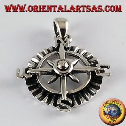 Pendentif argent rose boussole