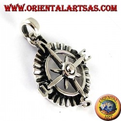 Colgante de plata rosa de los vientos