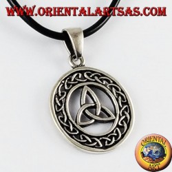 Silber Anhänger Triquetra in keltischen Knoten Kreis