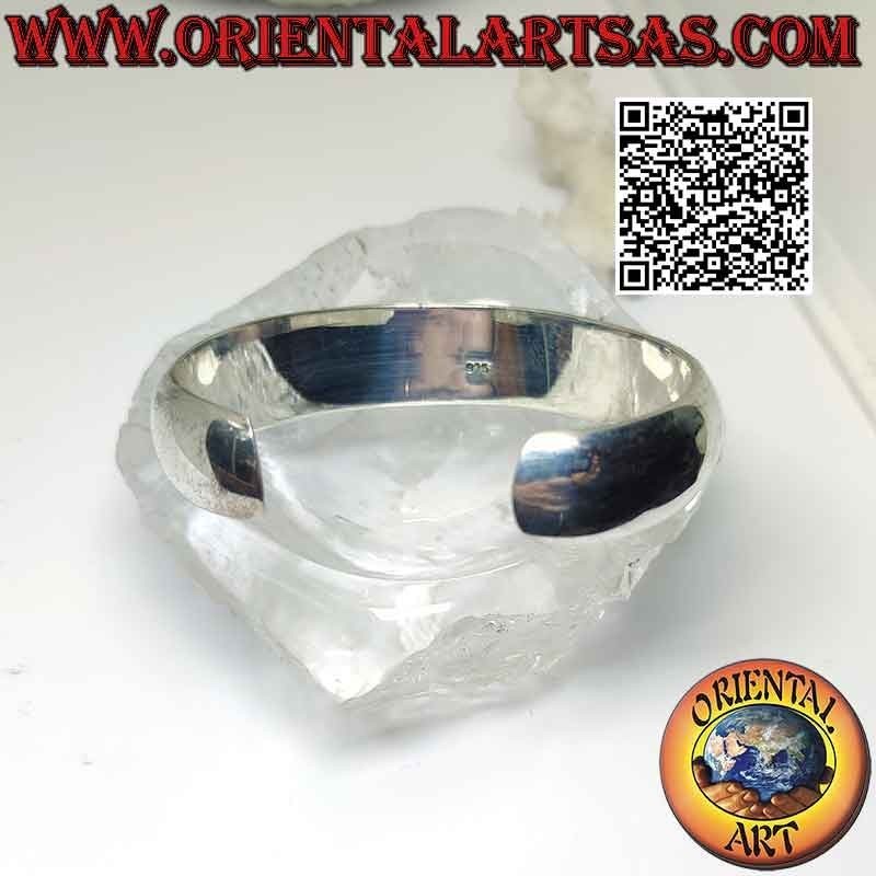 Pulsera rígida de plata 925‰ redondeada con adornos florales grabados y ágata roja ovalada
