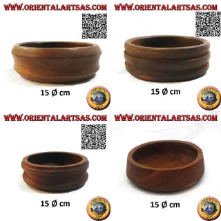 Ciotola svuotatasche bassa in legno di teak da 15 cm